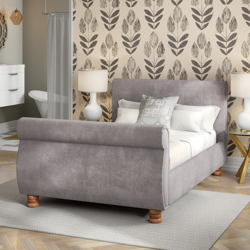 Rosalind Wheeler Doris gepolstertes Schlittenbett & Bewertungen